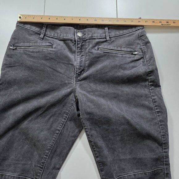 Ann Taylor Loft Pants Womens 12 Gray Corduroy Modern Skinny Ankle Cotton Stretch - Picture 4 of 16